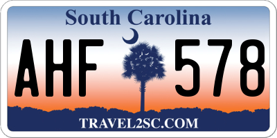 SC license plate AHF578