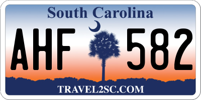 SC license plate AHF582