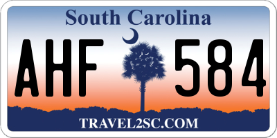 SC license plate AHF584