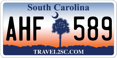 SC license plate AHF589