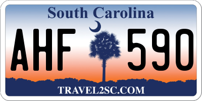 SC license plate AHF590