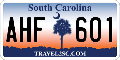 SC license plate AHF601