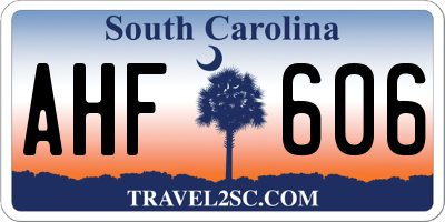 SC license plate AHF606