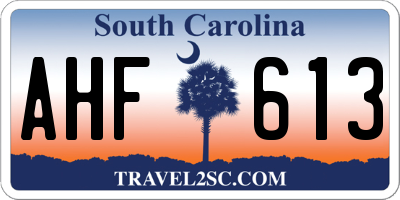 SC license plate AHF613