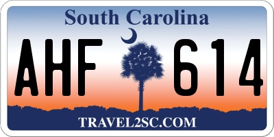 SC license plate AHF614