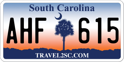 SC license plate AHF615