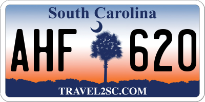 SC license plate AHF620