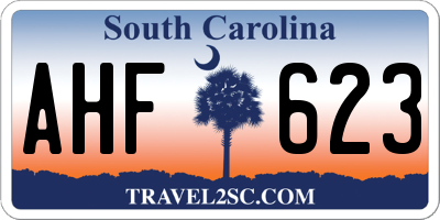 SC license plate AHF623