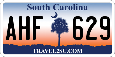 SC license plate AHF629