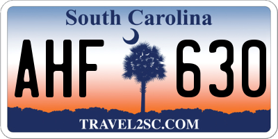 SC license plate AHF630