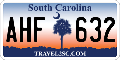 SC license plate AHF632