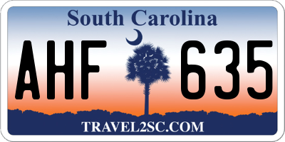 SC license plate AHF635