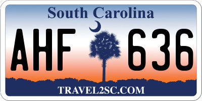 SC license plate AHF636