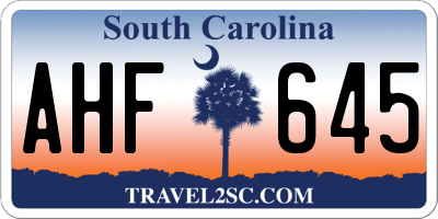 SC license plate AHF645