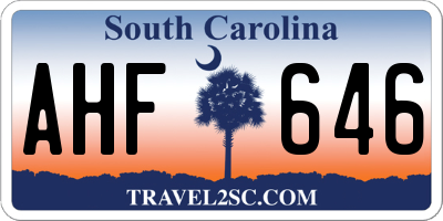 SC license plate AHF646