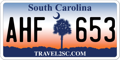 SC license plate AHF653
