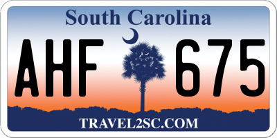 SC license plate AHF675