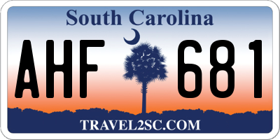SC license plate AHF681