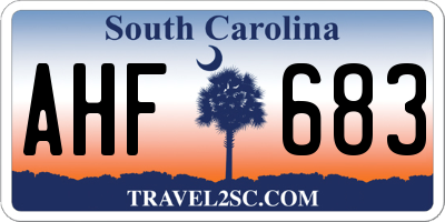 SC license plate AHF683