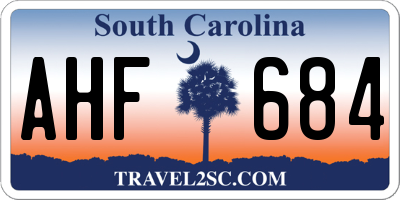 SC license plate AHF684