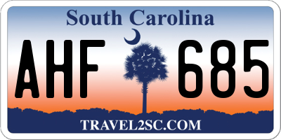 SC license plate AHF685