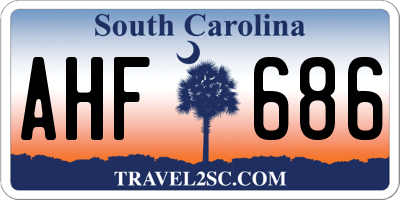 SC license plate AHF686