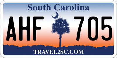 SC license plate AHF705