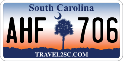 SC license plate AHF706