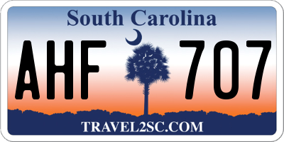 SC license plate AHF707
