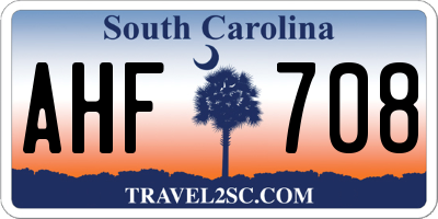 SC license plate AHF708