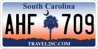 SC license plate AHF709