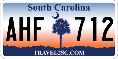 SC license plate AHF712