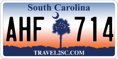 SC license plate AHF714