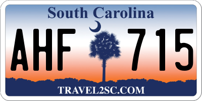 SC license plate AHF715