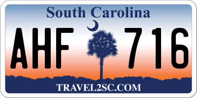 SC license plate AHF716