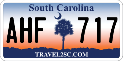 SC license plate AHF717