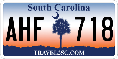 SC license plate AHF718
