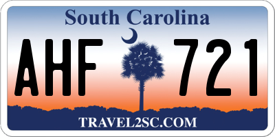 SC license plate AHF721