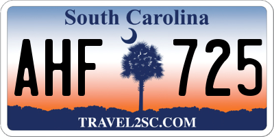 SC license plate AHF725
