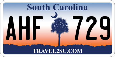 SC license plate AHF729