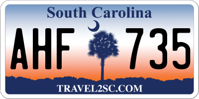 SC license plate AHF735