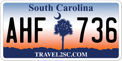 SC license plate AHF736