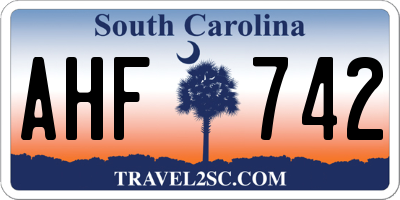 SC license plate AHF742