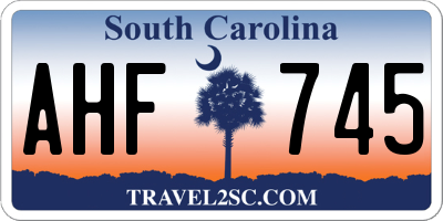 SC license plate AHF745
