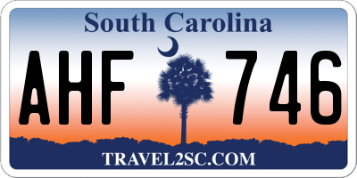 SC license plate AHF746