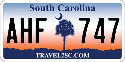 SC license plate AHF747