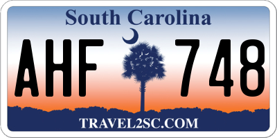 SC license plate AHF748