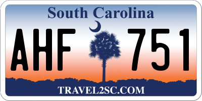 SC license plate AHF751