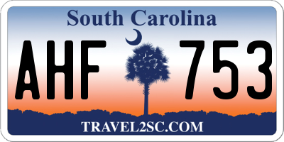 SC license plate AHF753