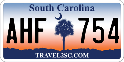 SC license plate AHF754